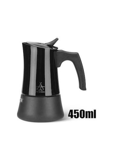 Alocs Taşınabilir Mocha Pot 450 Ml 9 Cup Siyah