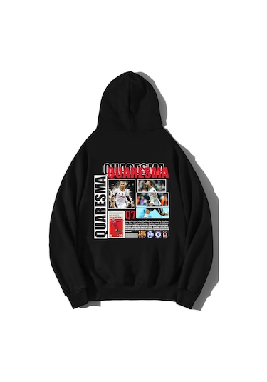 Brz Collection Unisex Oversize Ricardo Quaresma Hoodie Siyah