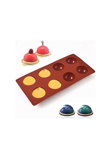 Silikon Yarımküre Desenli Kek Sabun Çikolata Kalıbı Goldcakes
