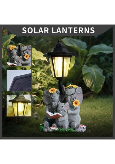 Homyl Güneş Enerjili Fil Bahçe Heykeli Ve Dış Mekan Çim