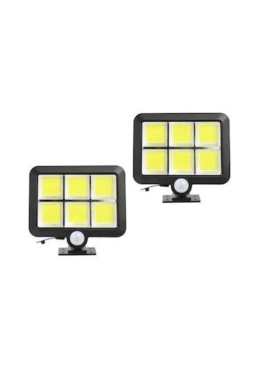 2adet 3 Modlu Led Solar Panel Güneş Enerjili Duvar Lambası