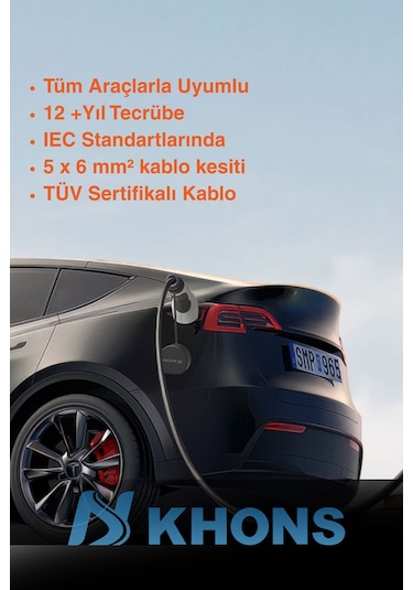 Khons Tip-2 Elektrikli Araç Şarj Kablosu 5 M