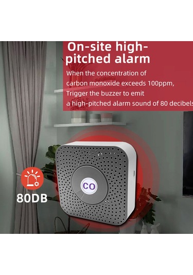 Tuya Zigbee Co Dedektörü Taşınabilir Karbon Monoksit Çok Renkli