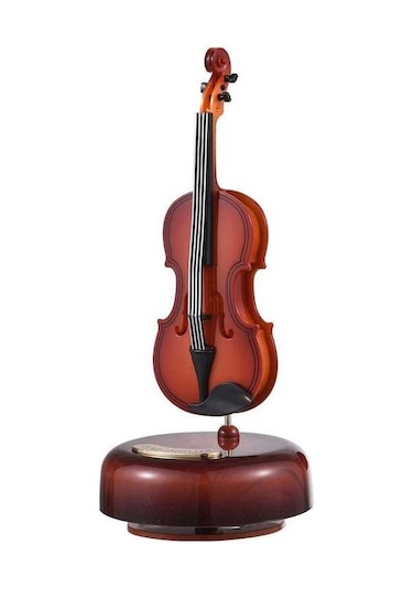 Ulzyvf Klasik Keman Tasarımı Kurmalı Müzik Kutusu - Döner Tabanlı Mini Hediye