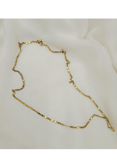 Çelik Kolye 316 L Paslanmaz Unisex Model Kolye Gerdanlık Altın