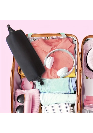 Honeybeeshop Siyah Saç Şekillendirme Aletleri Seyahat Çantası Düzleştirici Maşa Saklama