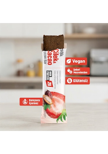 Çilek Ve Kakao Aromalı Protein Bar 45 G Protein İçeren Atıştırmalık Ve Sporcu Barı 12 Adet