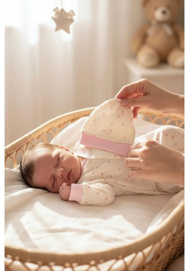 Breeze Kız Bebek Tulum Çiçek Desenli 0-6 Ay, Krem Krem