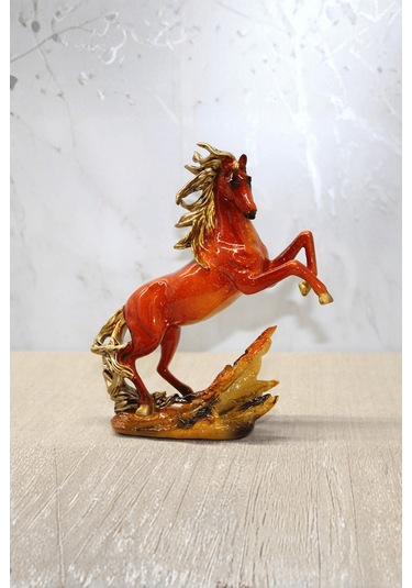 Büro Ev Ofis Hediyesi İçin 21x8cm Dekoratif Polyester Şahlanan Tay Figürü