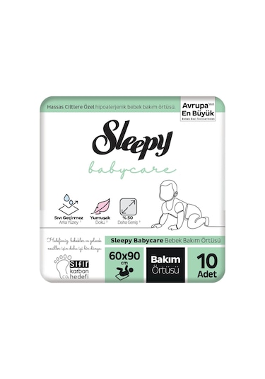 Sleepy Babycare Bebek Bakım Örtüsü 60 x 90 CM 10 Adet