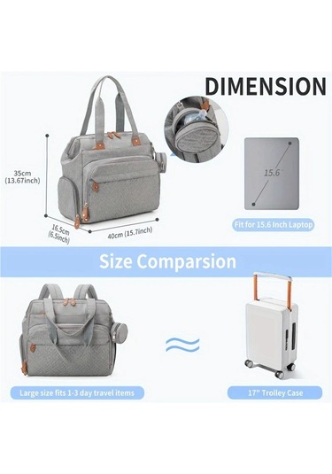 Jialan Anne Çantası Büyük Kapasiteli Çok Fonksiyonlu Anne Sırt Gri