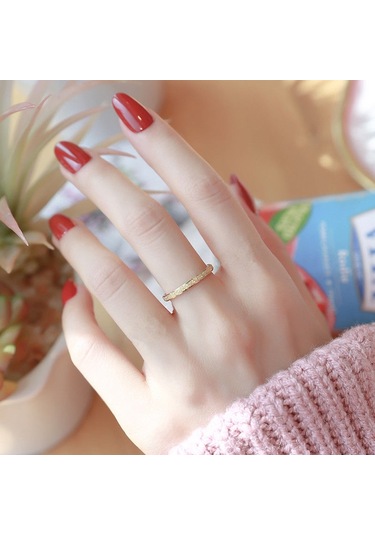 Sones Three Lifetimes Titanyum Çelik Çift Yüzükler Çok İnce Buzlu Yüzük, Boyut: Abd Boyutu 4 Altın