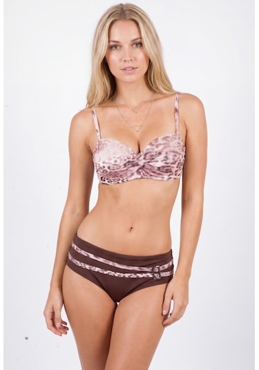 Nbb Bayan Leopar Desenli Bikini Mayo 51702 Çok Renkli