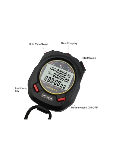 Ys 3 Sıra Ekranlı Aydınlık Kronometre Zamanlayıcı Eğitim Hakem Kronometresi, Stil: Ys-1060 60 Bellek