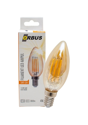Orbus ORB-BA3 Filament Bulb 4W E14 300LM Sarı Led Ampul