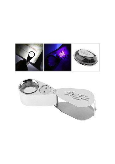 Bushman 40X25 MM Özel Kutulu Led ve Uv Işıklı Lup Büyüteç