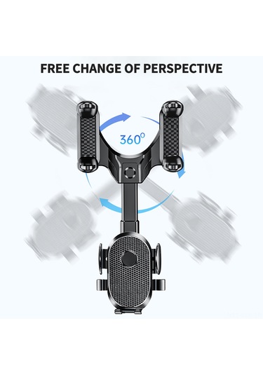 Xindoker 2022 Yeni Model Ar Navigasyon İçin Dokunmatik Kilitleme Özellikli 4.5-7 İnç Telefonları Tutabilen Araç Geribakış Aynası Tutucu Siyah