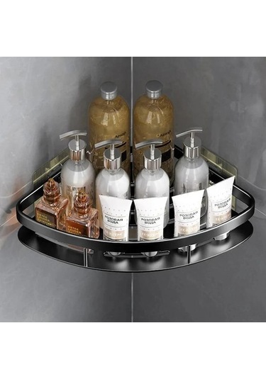 Novahub Gümüş Banyo Rafları No-matkap Duvara Montaj Köşe Raf Duş Depolama Raf Tutucu Wc Şampuan Organizatör Banyo Aksesuarları Gümüş Gümüş