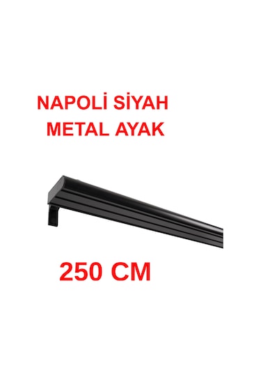 Napoli Metal Başlıklı Üçlü Dekoratif Ray Korniş Modern Rustik-siyah 250 Cm Siyah