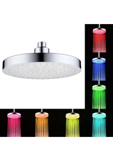 Yunboo 8 Led Isı Kontrollü/renk Değiştiren Duş Başlığı, Otomatik Aydınlatma, Abs Malzeme, Standart Bağlantı Diğer