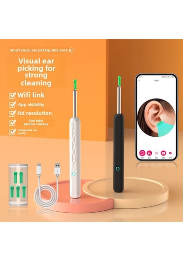Hangfox Çocuklar İçin Kablosuz Görünümlü Kulak Temizleyici - Ne3-a Hd Endoskopik Kulak Kaşığı, 50 Dakika Pil Ömrü, Taşınabilir Ve Güvenli Tasarım