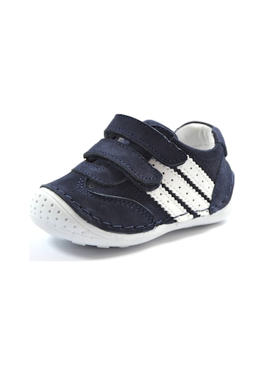 Ozgencshoes Bayrak 1002 Lacivert Deri Ortopedik Ilkadım Erkek Bebek Ayakkabı Lacivert