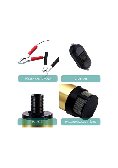 Kızılırmak 12 Volt Alüminyum Dalgıç Tipi Sıvı Aktarma Pompası N11.480
