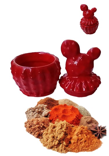 Kaktüs Model Baharatlık - Sunumluk Kırmızı