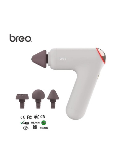Breo Massage Gun M0220 - Isı Terapili, Fırçasız Motorlu Ve Taşına Gri