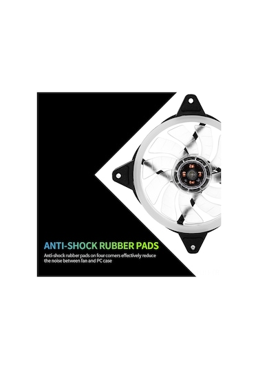 Jeehugo 12cm Rgb Bilgisayar Kasası Soğutma Fanları, Sessiz Hidrolik, 1300rpm, 5 Adet Paket