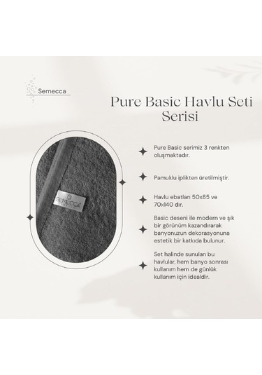 Pure Basic Pamuklu Havlu Seti 50x85 70x140 krem