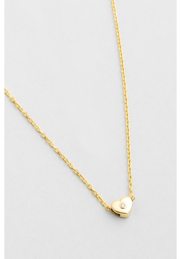 Little Love 18 Ayar Sarı Altın Kaplama 42 Cm Gümüş Kolye Sarı