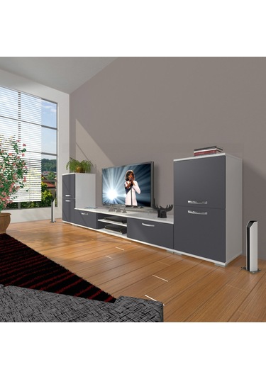 Decoraktiv Eko On2 Mdf Dvd Tv Ünitesi Tv Sehpası Beyaz - Antrasit