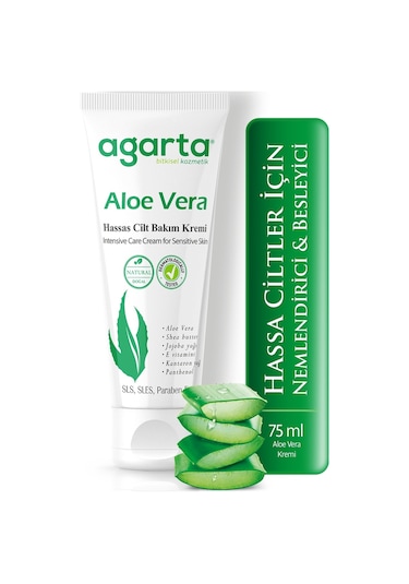 Agarta Doğal Aloe Vera Nemlendirici Cilt Kremi 75  ML