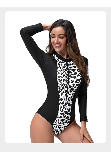 Şık Küçük Taze Uzun Kollu Yarışmayo Siyah - Beyaz