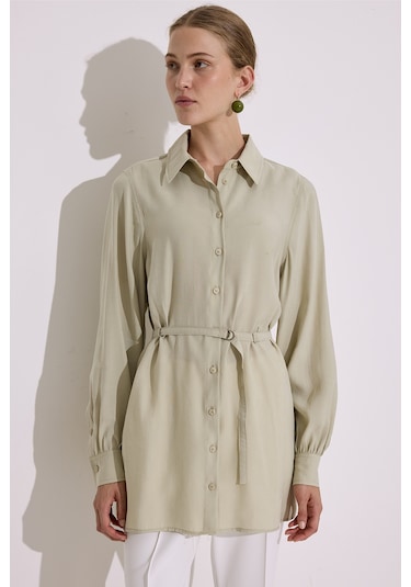 Modal Kemerli Gömlek Çağla Çağla