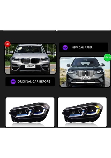 Autogp Bmw X3 G01 Ön Far Lambası G01lci Model Laser Görünüm Ledli 2017 / 2020 1 Adet