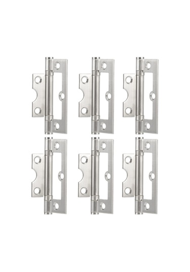 Yaozixa 6 Adet 3 İnç 1.5 Mm Kalınlıkta Paslanmaz Çelik Sürekli Sessiz Pivot Döner Ev Kapı Menteşesi 8x3.3 Cm Diğer