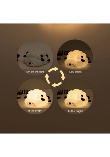 Novahub Koyun Led Gece Lambası: Sevimli Panda & Tavşan Usb Şarjlı Z Başucu Dekor Çocuk Gece Işıkları 57000013 Koyun