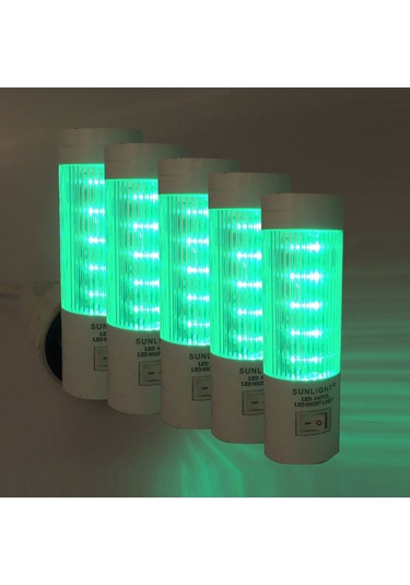 Uzun Led Gece Lambası 0,5W Tasarruflu Işıklı Fişli Düğmeli 5 Adet(503909284) Çok Renkli