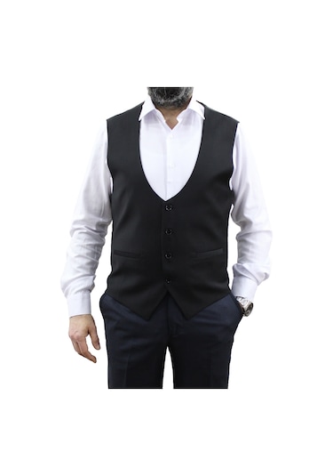 Mentor Regalo Büyük Beden Yelek Siyah 50173
