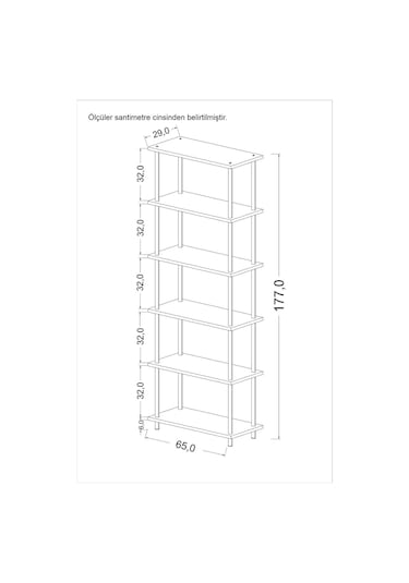 Çevir Kur 65 Cm Atlantik Çam Kitaplık Atlantik Çam