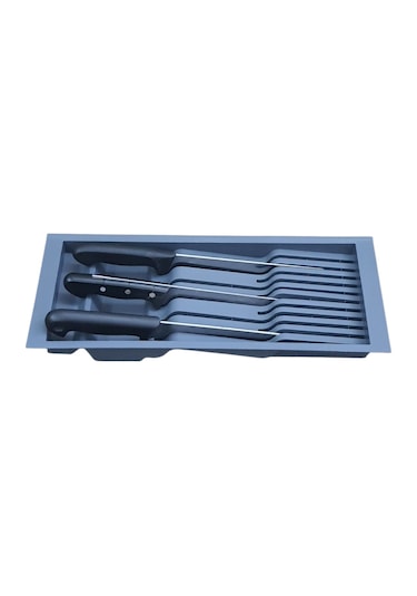 Mutfak Çekmece Içi Bıçaklık 48 Cm X 21 Cm (BOYDAN 3,5 CM KESİLEBİLİR) - Antresit Gri