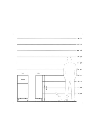 Arges Komodin Tek Raflı Tek Çekmeceli Tek Kapaklı 44x30x106 Antrasit-çam Antrasit