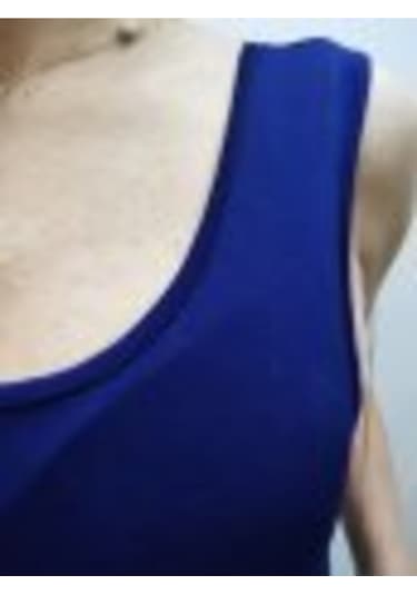 Kalin Askılı Baskılı Kolsuz Tişört S/3xl Saks Mavi