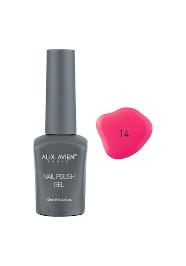 Alix Avien Uv Kalıcı Neon Pembe Jel Oje 14 Gel Polish 12 Ml