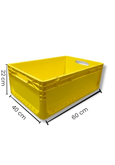 Alpbx 1.kalite Sarı Plastik Kasa 60x40x22 Cm - Kutu 44 Litre Sarı