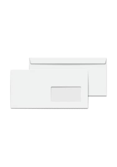 Diplomat Zarf Pencereli 105 X 240 Mm Beyaz - 10 Adet