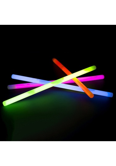 100 Adet Kalın Glow Stick Parti Işığı Neon Işık Fosforlu Çubuk Işıklı Çubuk Ultra Canlı Parlak Işık
