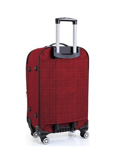 Oleets 8 Tekerli Su Geçirmez Ultra Kalite Kumaş Orta Boy Valiz Bordo